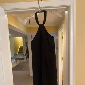 J McLaughlin Black Silk Halter Cocktail Dress